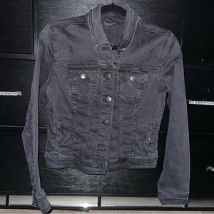 USED Aeropostale Black Jean Jacket